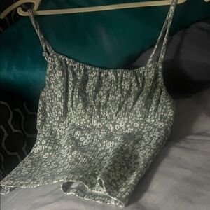 Elegant Floral Green Camisole